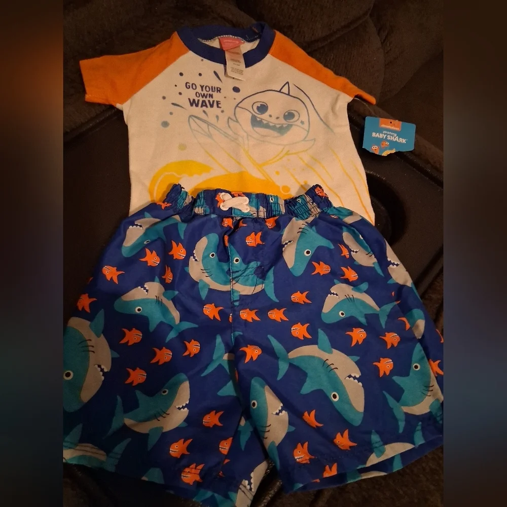 Shark Print Baby Swim Set